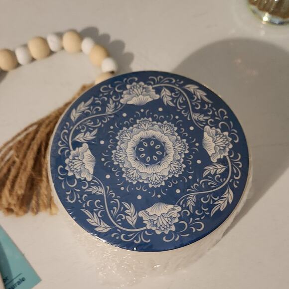 Decor boho calm natural beach short beaded garland & ceramic dish with lid new - Picture 6 of 12